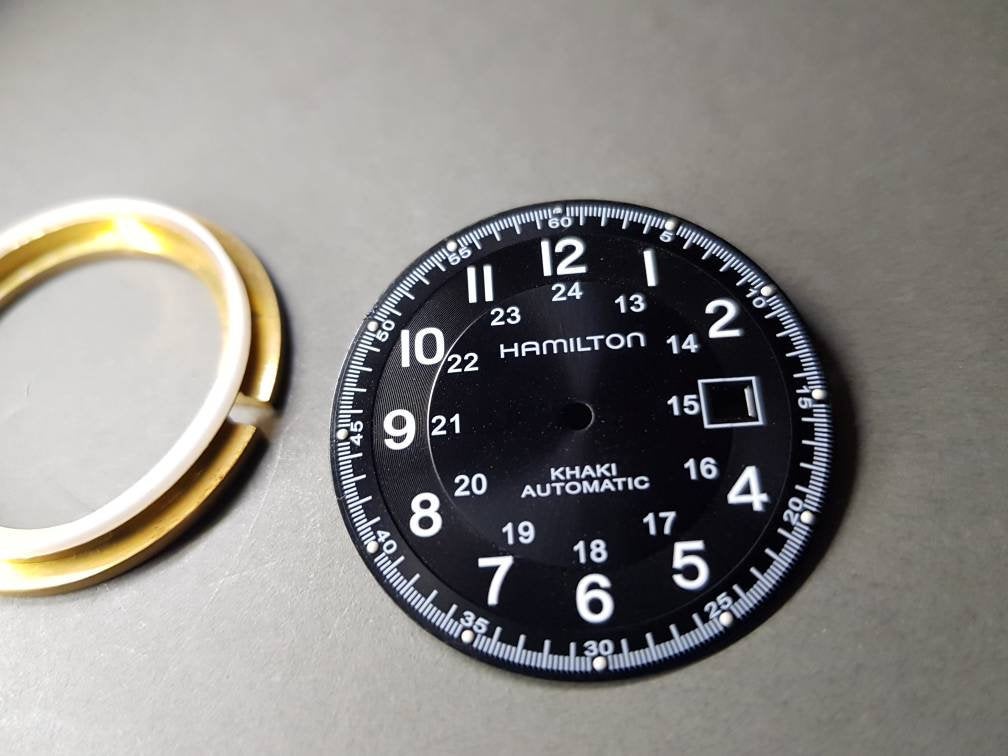 Hamilton khaki gents mens automatic watch black dial and movement spacer ring FAST SHIPPING on sale