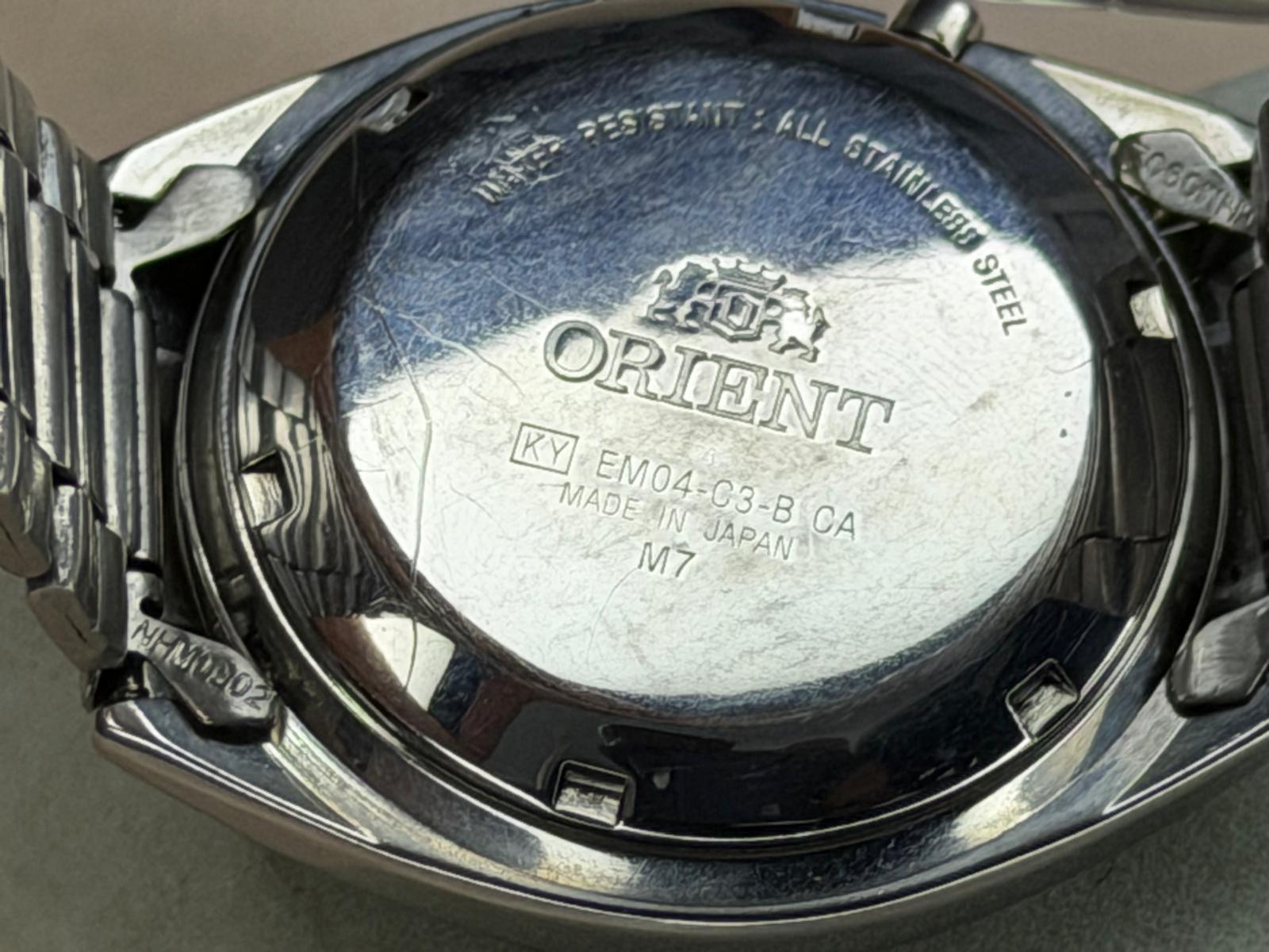 ORIENT – Black Dial, Day-Date, Automatic Wristwatch (Vintage)