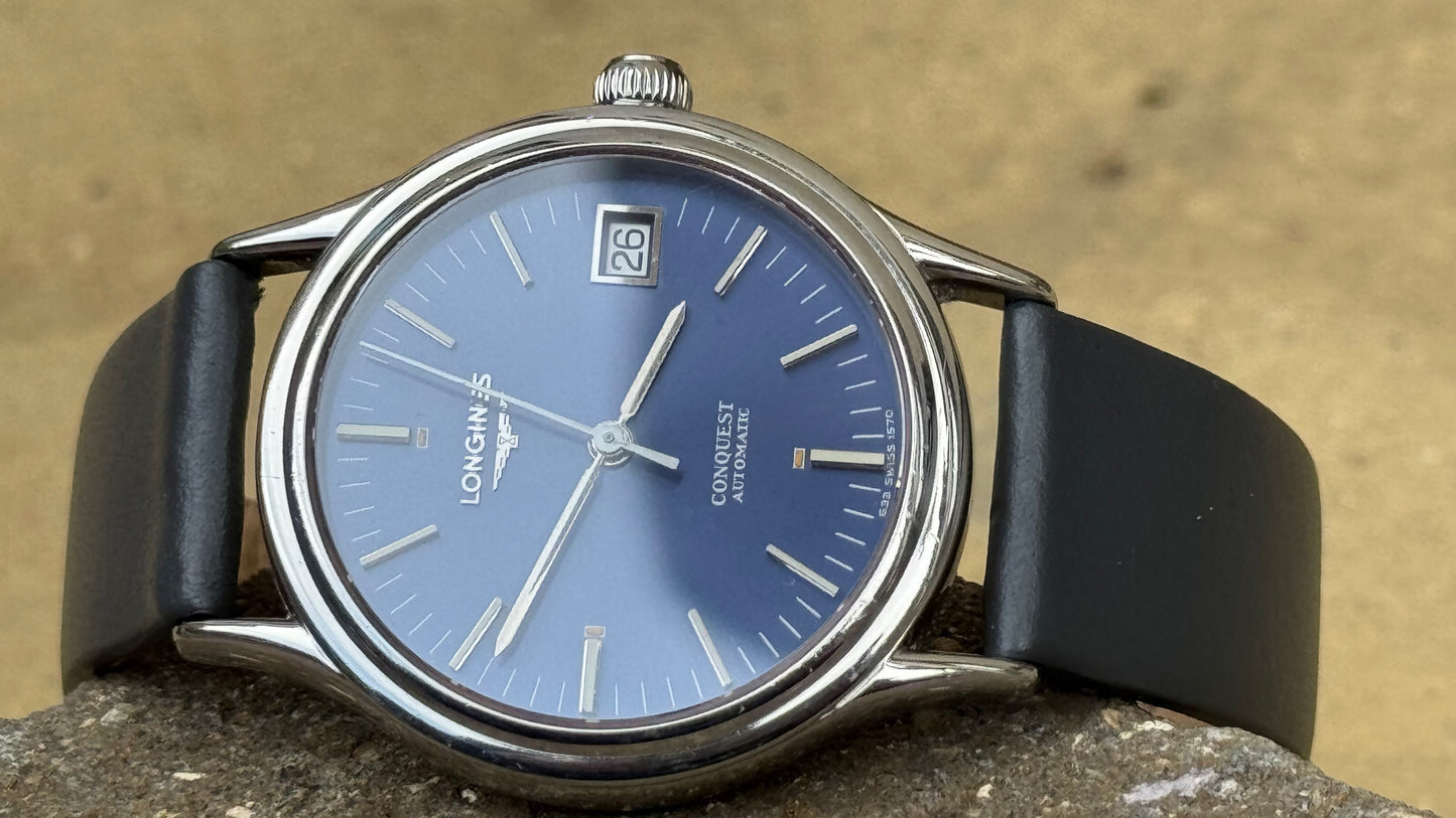 LONGINES Conquest – Blue Dial, Date, Automatic Watch (Vintage)