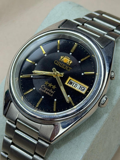 ORIENT – Black Dial, Day-Date, Automatic Wristwatch (Vintage)
