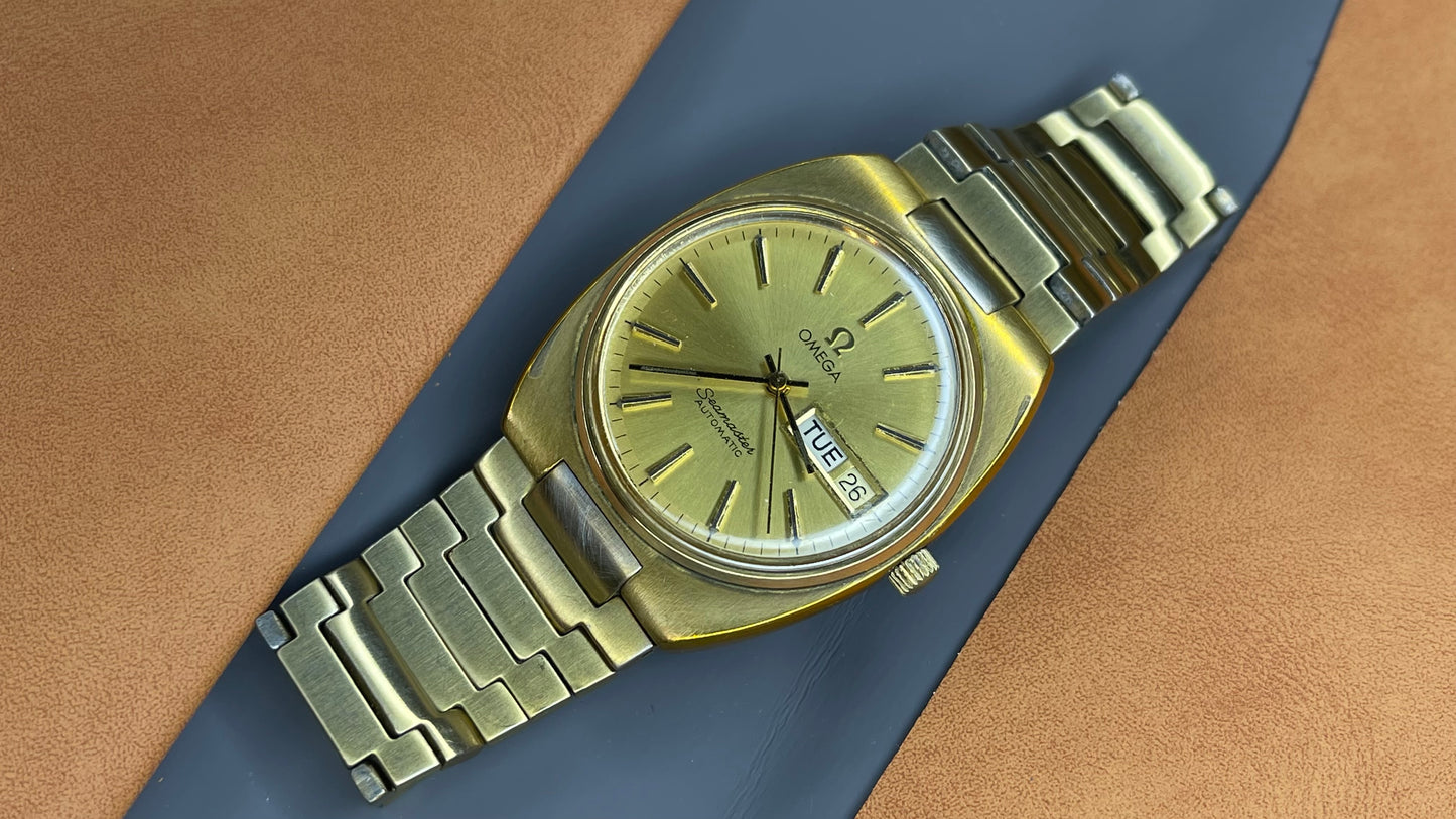 vintage 1970s omega seamaster day date dial gents automatic watch