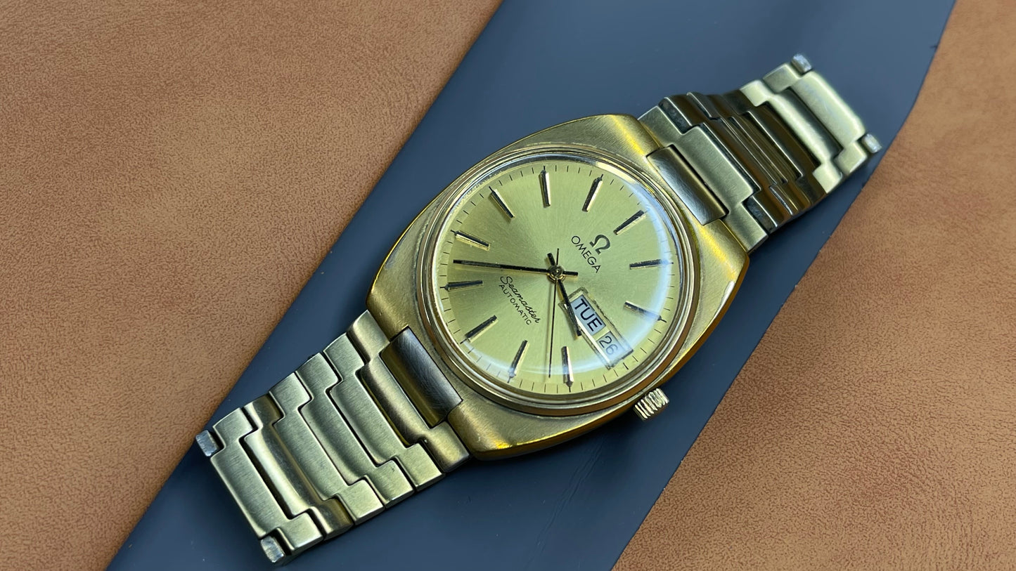 vintage 1970s omega seamaster day date dial gents automatic watch