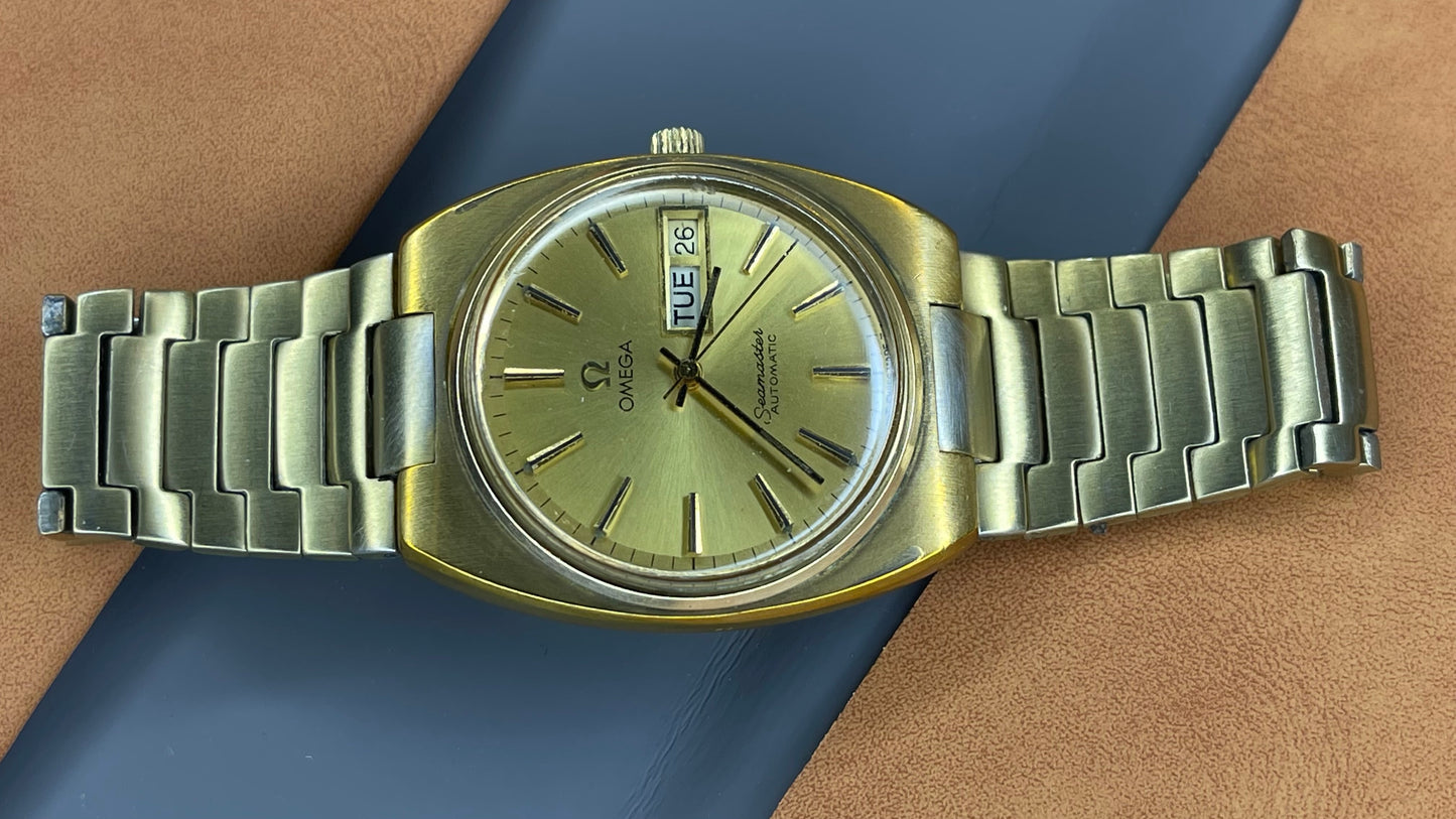 vintage 1970s omega seamaster day date dial gents automatic watch