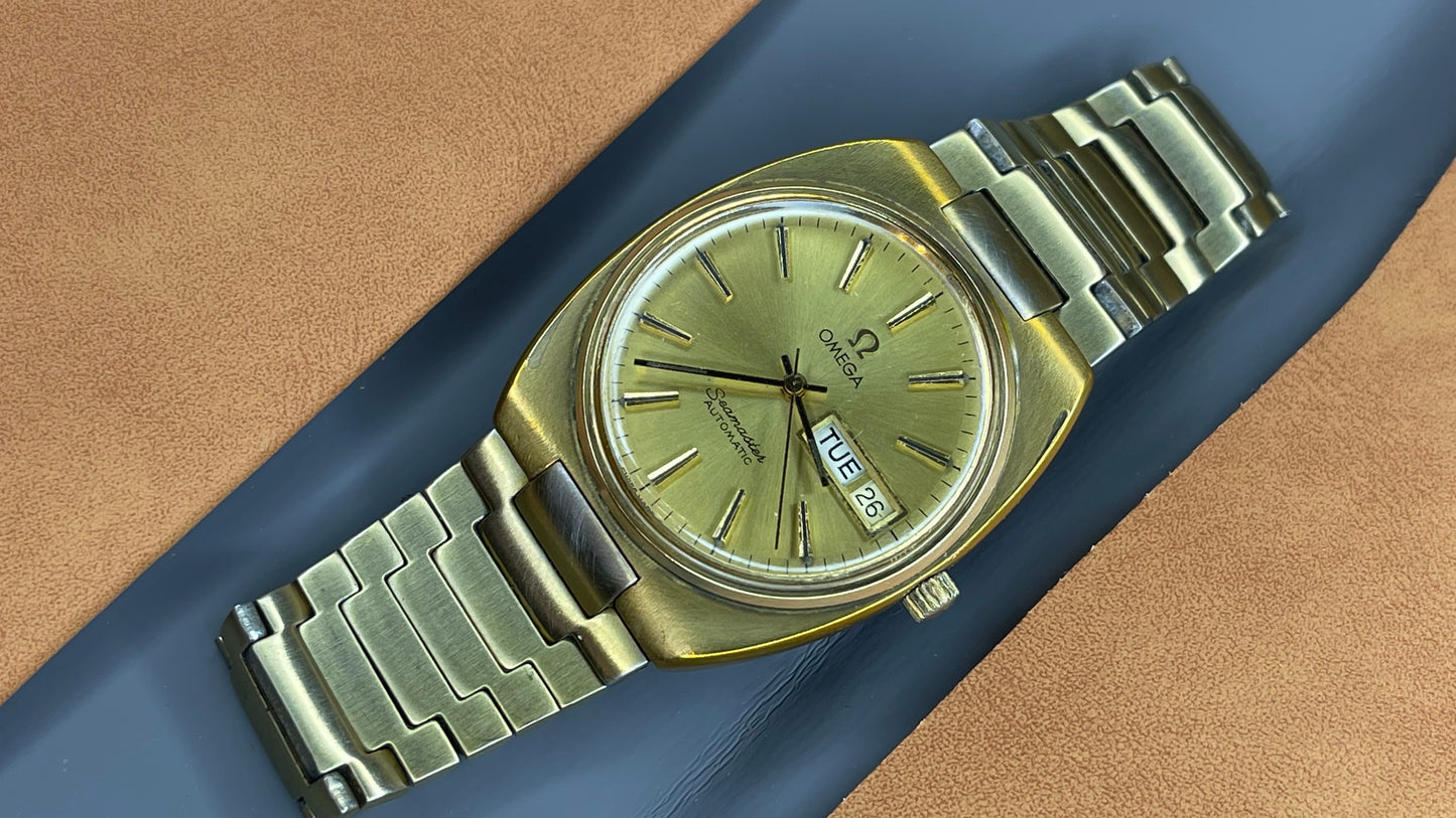 vintage 1970s omega seamaster day date dial gents automatic watch