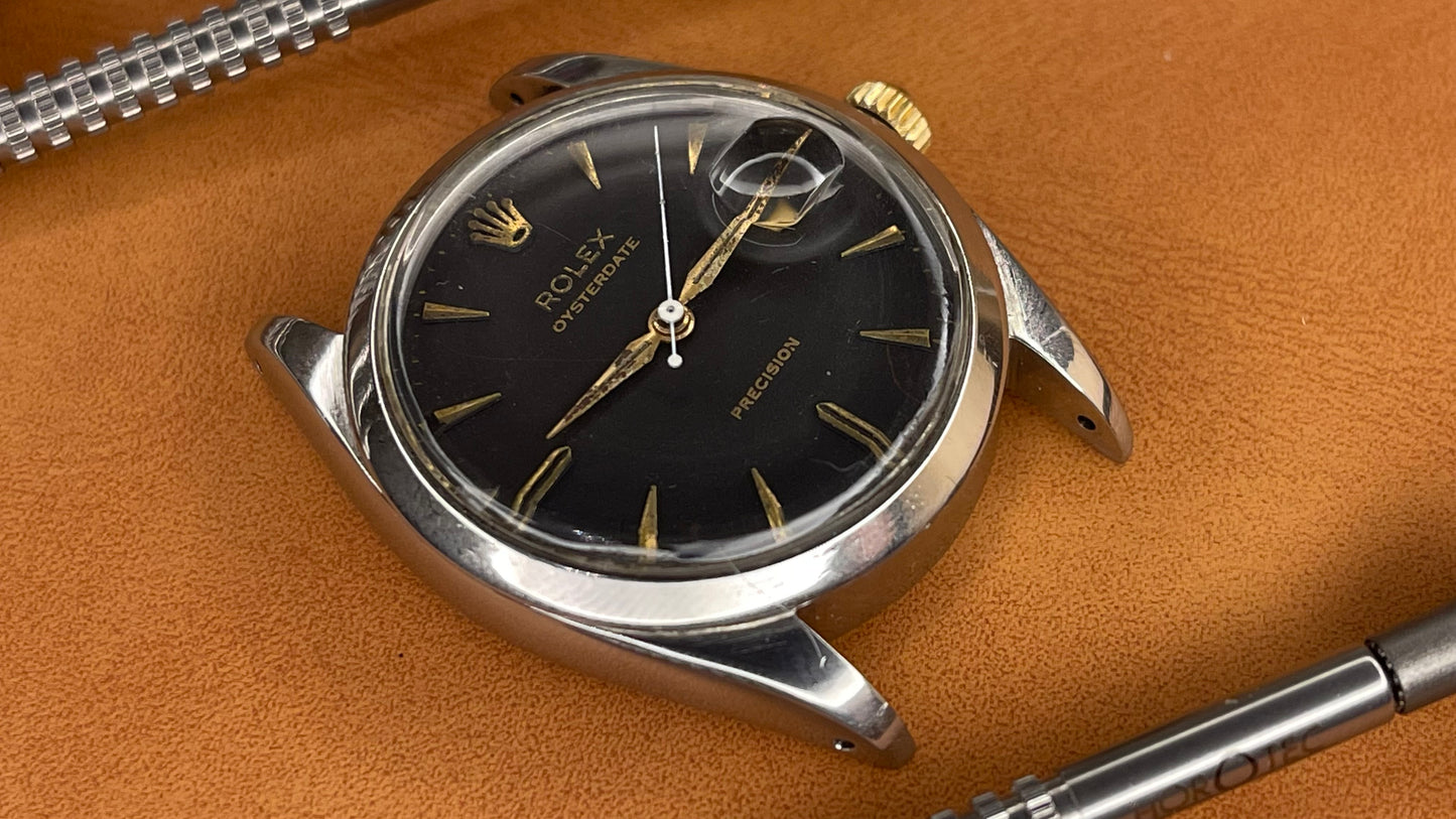 vintage Rolex oyster date Rolex precision 6694 black date dial gents automatic watch