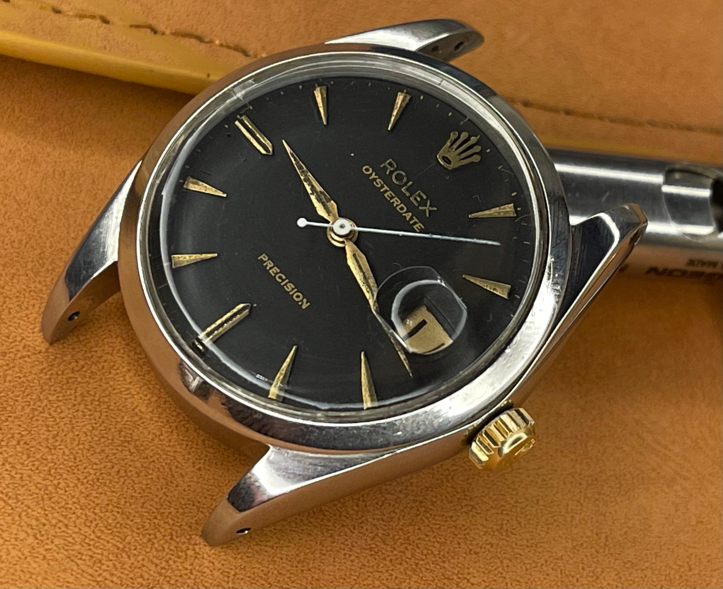 vintage Rolex oyster date Rolex precision 6694 black date dial gents automatic watch