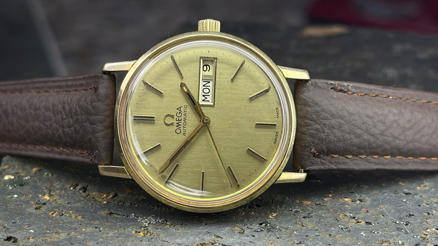 vintage 1970s omega gold dial gents automatic  omega watch  FAST SHIPPING on sale