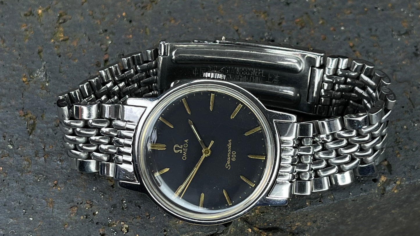 vintage 1970s omega seamaster black dial gents automatic  watch omega watch  FAST SHIPPING on sale