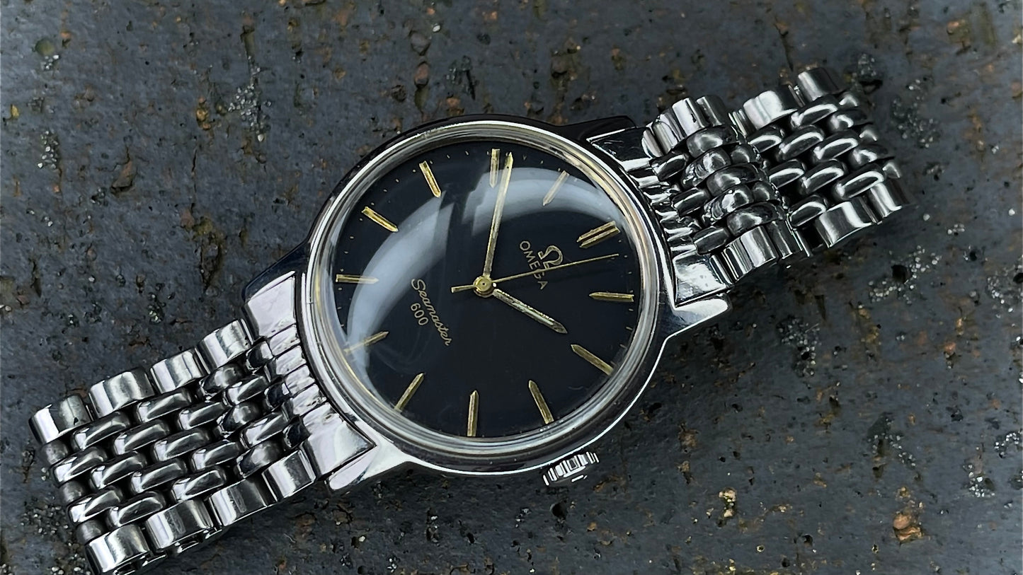 vintage 1970s omega seamaster black dial gents automatic  watch omega watch  FAST SHIPPING on sale