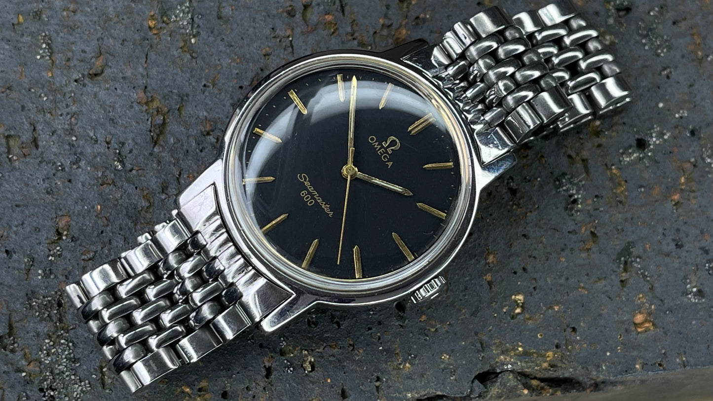 vintage 1970s omega seamaster black dial gents automatic  watch omega watch  FAST SHIPPING on sale