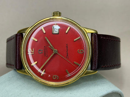 OMEGA Seamaster Automatic – Red Date Dial, Gold-Tone Case