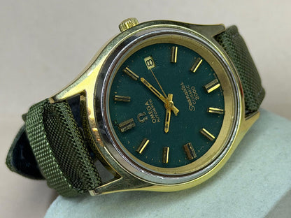 OMEGA Seamaster Cosmic 2000 Automatic – Green Dial, Gold-Tone Case (Vintage)