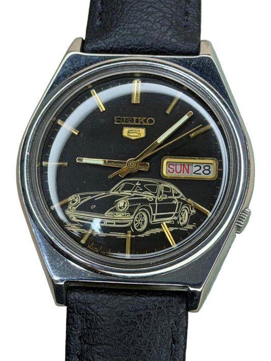 Seiko 5 Automatic Day-Date 7009-3141 – Black Dial w/ Car Motif