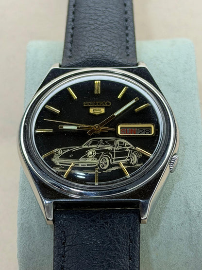 Seiko 5 Automatic Day-Date 7009-3141 – Black Dial w/ Car Motif