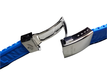 22mm Breitling Blue Rubber Strap/Bracelet With Clasp