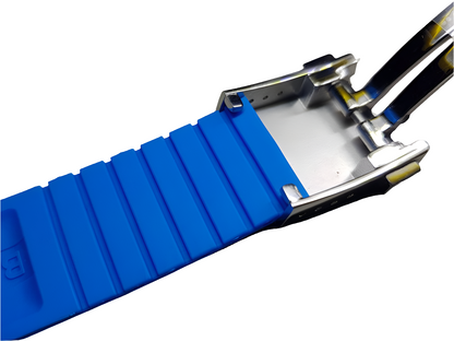 22mm Breitling Blue Rubber Strap/Bracelet With Clasp