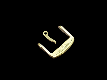 Longines 16mm Watch Buckle/Clasp Stainless Steel Plated Gold For Leather/Rubber Strap with pin.