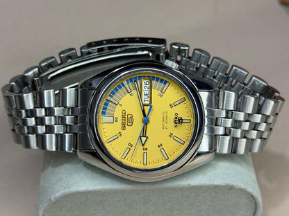 SEIKO 5 – Automatic, Yellow Dial, Day-Date, Vintage Wristwatch