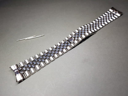 NEW JUBILEE 20MM LUG SILVER  BAND/BRACELET FIT ROLEX WATCHES CUVED END