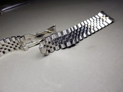 NEW JUBILEE 20MM LUG SILVER  BAND/BRACELET FIT ROLEX WATCHES CUVED END