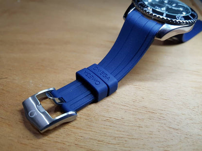 20mm omega Seamaster professional 300 co axial chronometer watches  bracelet band new curve lugs diver rubber blue strap on sale