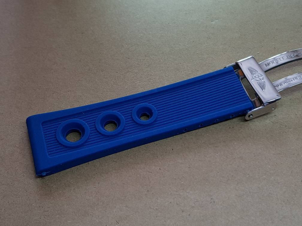 Breitling watch 24mm Breitling Nevitimer super avenger watches strap band bracelet blue with deployment breitling clasp ( FAST SHIPPING )