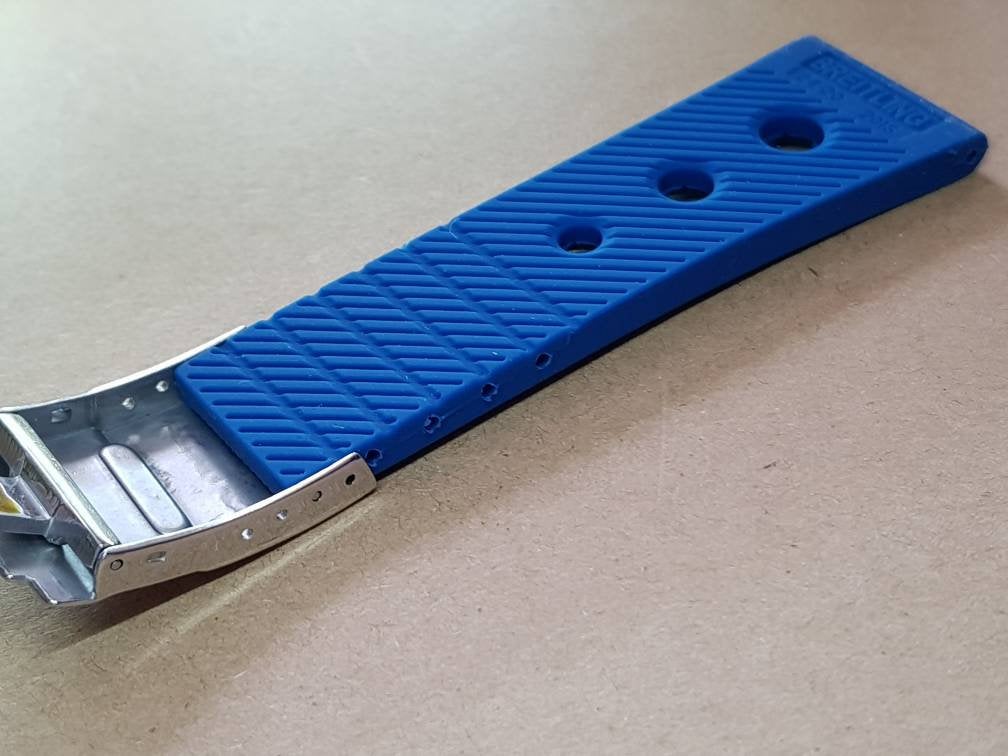 Breitling watch 24mm Breitling Nevitimer super avenger watches strap band bracelet blue with deployment breitling clasp ( FAST SHIPPING )