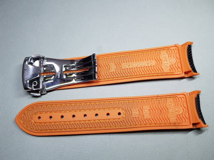 20mm omega rubber strap orange/ black curve end for omega Seamaster planet ocean professional watches strap bracelet band on  on sale