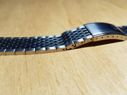 vintage 18mm omega watch silver rice bead stainless steel chain bracelet for omega seamaster deville constellation omega watch curve lug end