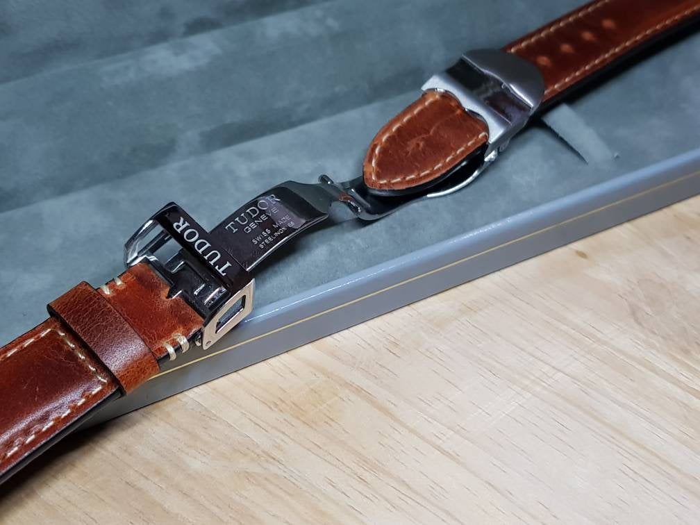 20mm Tudor stainless steel Deployment strap handmade premium high quality leather  strap watches band bracelet on sale on  on sale
