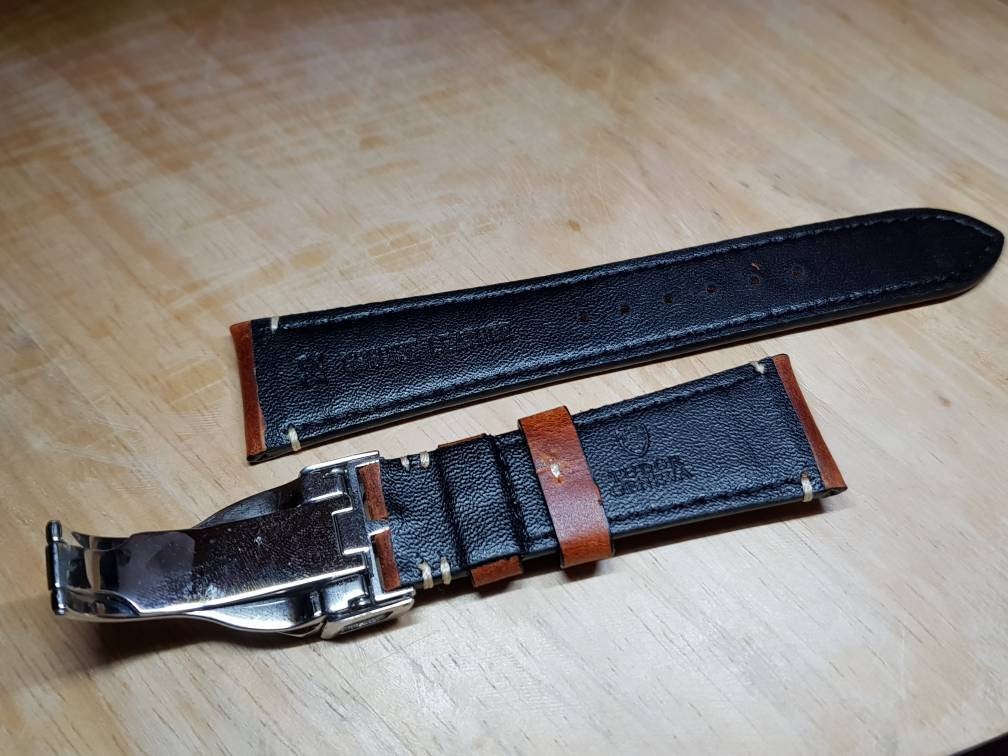 20mm Tudor stainless steel Deployment strap handmade premium high quality leather  strap watches band bracelet on sale on  on sale