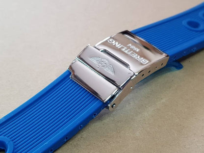 Breitling watch 24mm Breitling Nevitimer super avenger watches strap band bracelet blue with deployment breitling clasp ( FAST SHIPPING )